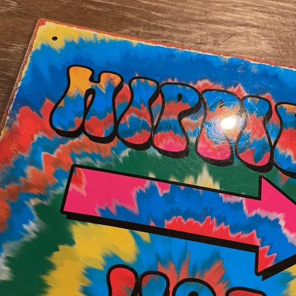 hippie trippy tie dye 70s wall decor hippies use side door - Picture 2 of 6